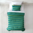 thumbnail image 3 of Lush Decor Gale Cabana Stripe? Reversible Comforter 2 Piece Set Twin/ Twin Xl Blue & Sage - Striped Bedding Set - Kids Green Comforter - Coastal Dorm Decor, 3 of 11