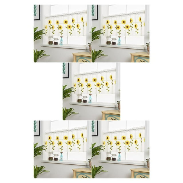 Cortinas de girasol bordadas Matsuzay para sala de estar 1x0.5m