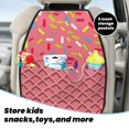 thumbnail image 5 of Kdxio Chocolate with Flowing Cream Print 2 Pack Car Kick Mat Seat Cover Back Protector Mat with Pockets for Organizer Backseat Protector and Storage Anti Kick Pad for Vehicles, 5 of 9