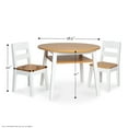 thumbnail image 4 of Melissa & Doug Wooden 3-Piece Kids Round Activity Table and Chair Set, Light Woodgrain/White, 4 of 10