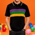 thumbnail image 5 of Mardi Gras Golf Shirts for Men Striped Polo Shirts for Theme Short Sleeve Mardi Gras Shirt Golf Rainbow Pride Tees, 5 of 5