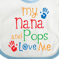 thumbnail image 4 of Inktastic Nana and Pops Love Me Grandson Granddaughter Boys or Girls Baby Bib, 4 of 4