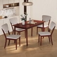 thumbnail image 2 of Aiho 5-Piece Kitchen Dining Table Set for 4 for Dining Room,Burgundy, 2 of 10