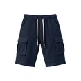 thumbnail image 6 of cllios Waffle Knit Cargo Shorts for Men Multi Side Flap Pockets Elastic Drawstring Waist Solid Color Casual Summer Streetwear Shorts, 6 of 6
