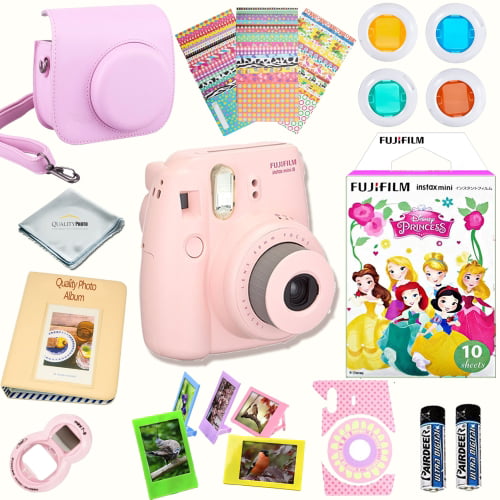 Fujifilm Instax Mini 8 Camera Pink Instax Mini 8 Instant Films 10 Pack Disney Princess Massive Bundle For Fujifilm Instax Mini 8 Camera Walmart Com Walmart Com