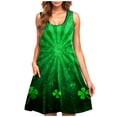 thumbnail image 2 of Kmdttou Women Summer Casual Short Sleeve Dresses St. Patrick's Day Casual Plus-size Sleeveless Crew Neck Short Dress with Pockets (Size:S-2XL), 2 of 5