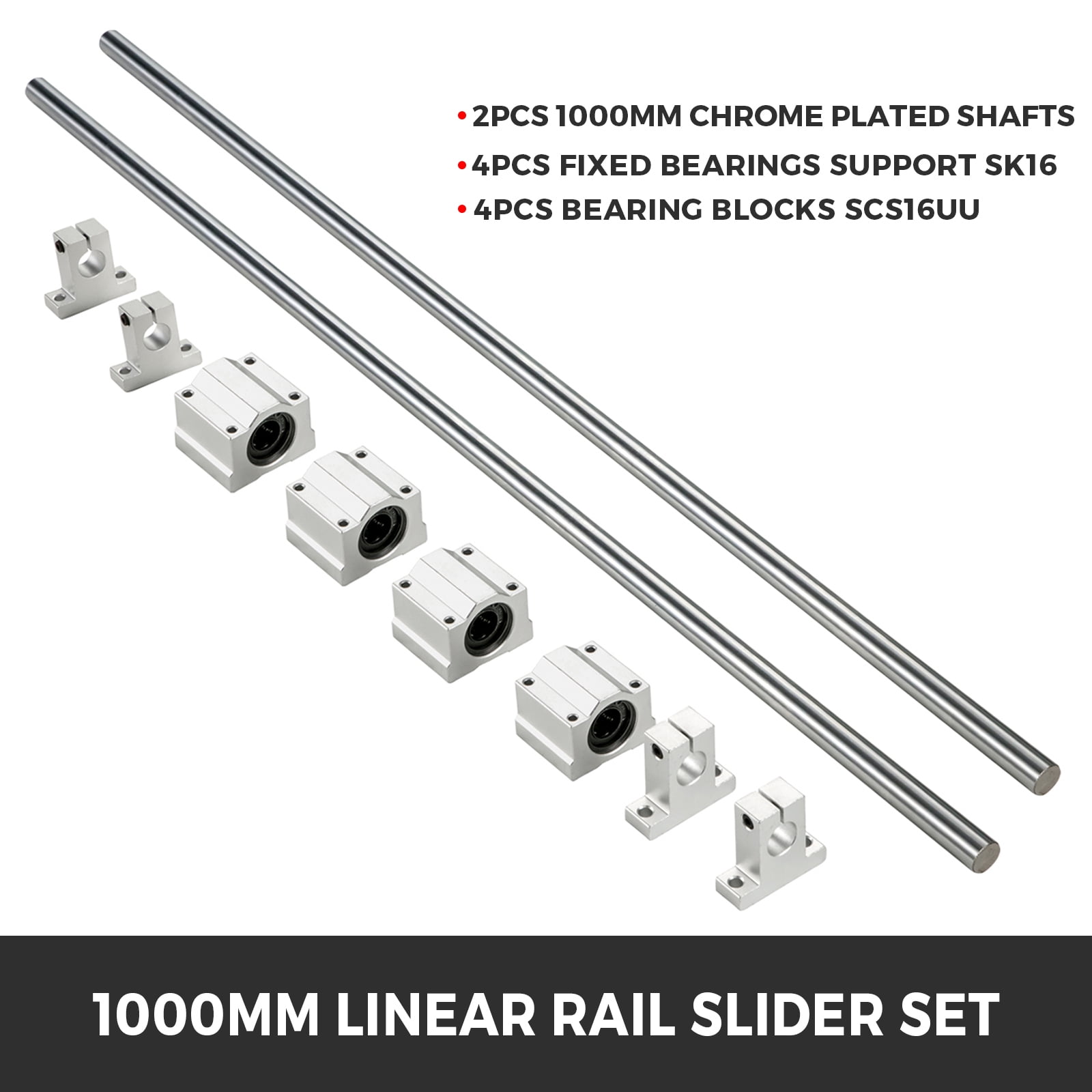 4pcs 8mm Horizontal Linear Axis Slider Guide Support Linear Bearings Set 500mm