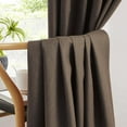 thumbnail image 5 of Brown Linen Blackout Curtains 96 Inch Long for Bedroom Living Room, 100% Black Out Thermal Insulated Canvas Look Curtain Drapes Chocolate Brown 50 Wide by 96 Length 2 Panels Back Tab Rod Pocket, 5 of 7