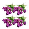 thumbnail image 1 of Naiovety 4X flores artificiales Real ramo falso boda tulipanes flor decorativa planta jardín arreglo Decoración Decoración Púrpura, 1 of 6