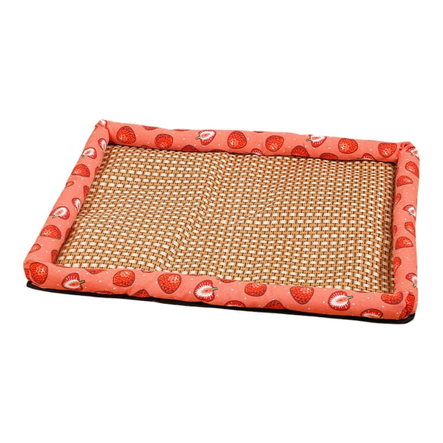Dsscvnef Pet Mat Cat Mat High Temp Washable Square 19.6x15.7in Bed Rattan for Small Apartment Living