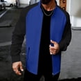 thumbnail image 2 of YUGYXL Track Jacket Men Full Zip Up Color Block High Neck Tops Casual Fashion Lightweight Workout Athletic Sports Jacket Blue Jackets, 2 of 5