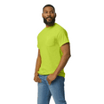 thumbnail image 4 of Gildan High Visibility Safety Pocket T-Shirt, Men's Short Sleeve Safety Green Work Tee, 6 Pack, S, 4 of 5