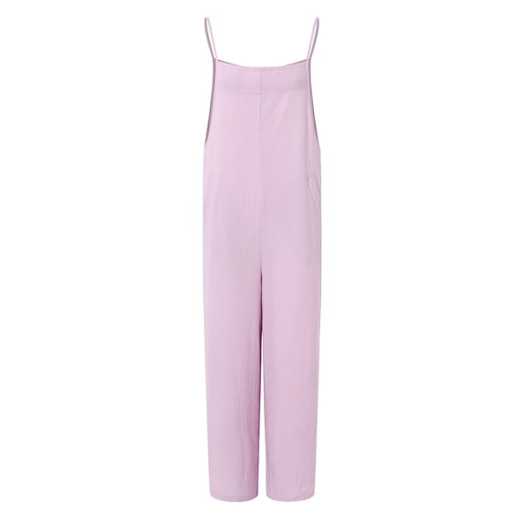 Vedolay Summer Jumpsuit For Women Women's 2023 Summer Jumpsuit Casual Short Sleeve Wrap V Neck Belted Wide Leg Pants Rompers,Pink XL