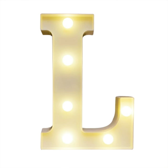 Amdohai Alphabet LEDs Light Standing Letters Sign with Bulbs Night Lamp Warm White Constant Bright Light Effect 2 * AA Cell Operated IP54 Water Resistance for Birthday Christmas Wedding Home Party Bar