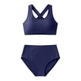 thumbnail image 6 of Two Piece Swimsuit for Women Solid Color Back Tankini Womens Swimsuits Bikini Bathing With Adjustable Ties, 6 of 6