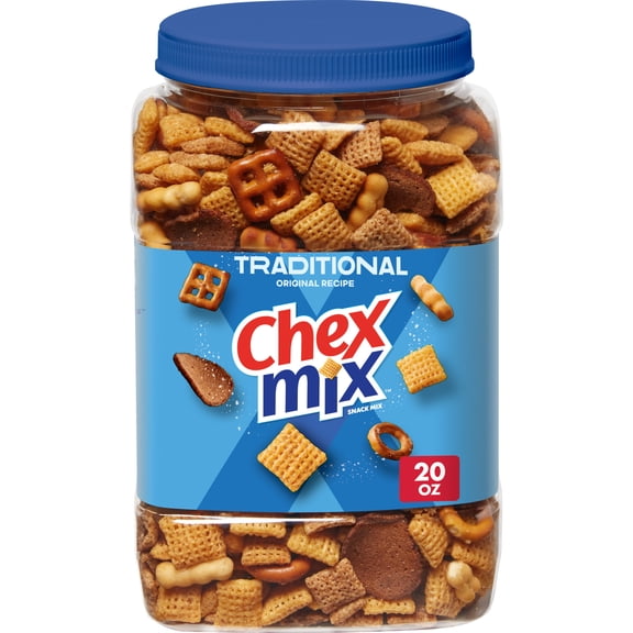 Chex Mix Traditional Original Recipe Snack Mix, 20 oz Tub