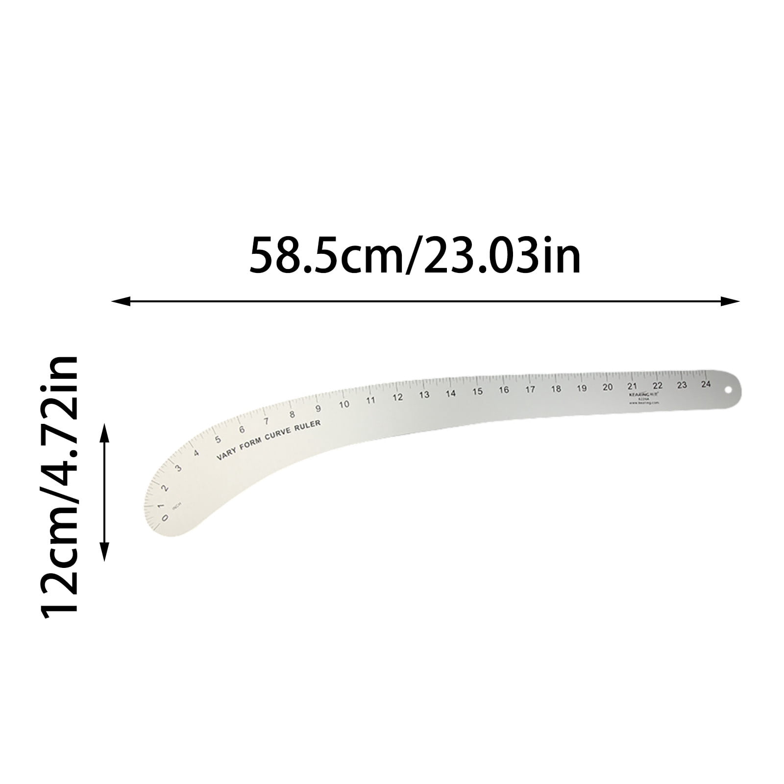 24" French Curve Ruler - Aluminum Alloy Sewing & Pattern Making Ruler with Clear Scale for Quilting, Tailoring & Design - Professional Measuring Tool
