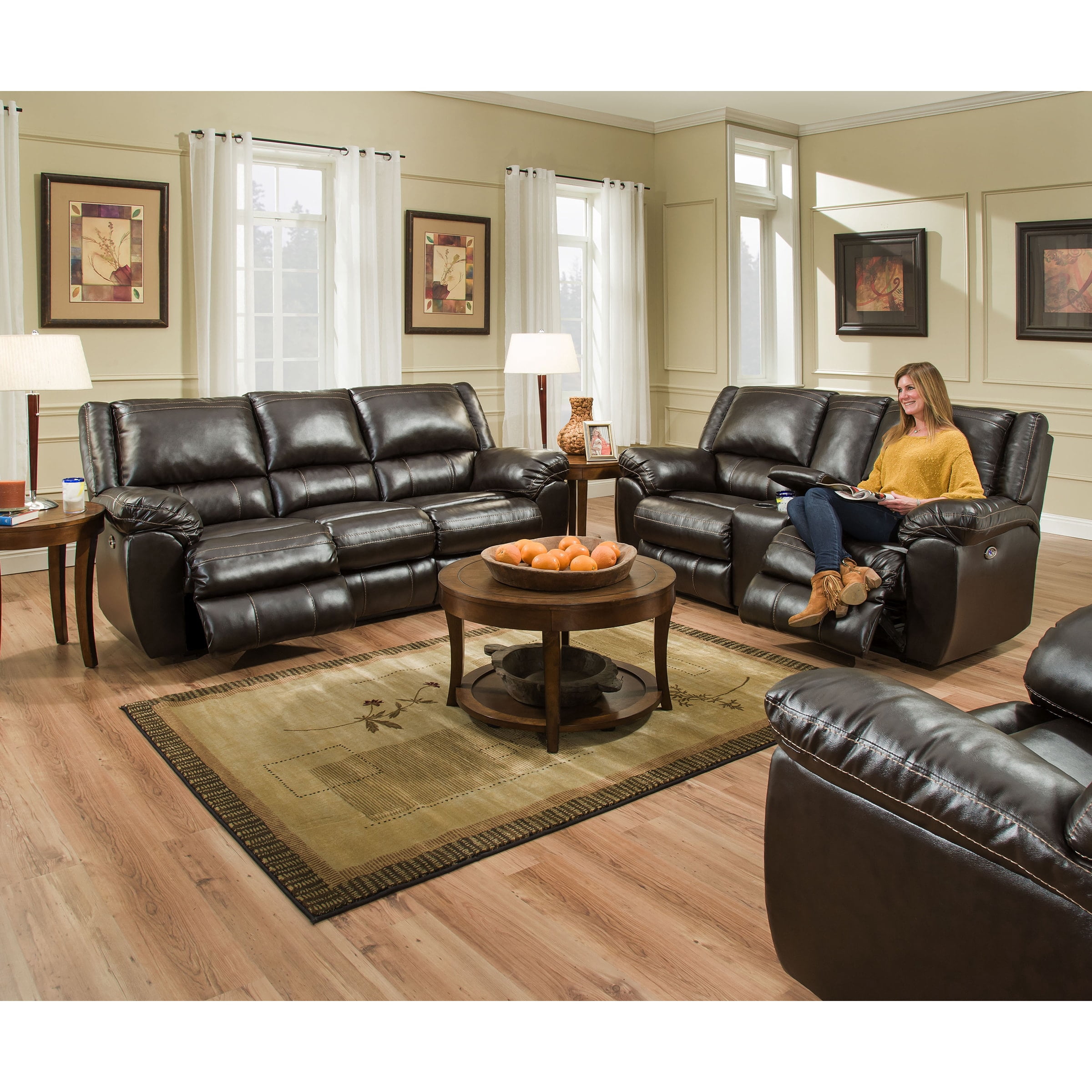 Bingo Brown Sofa And Loveseat Set | Baci Living Room