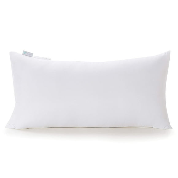 Acanva Fluffy Pillow Insert for Bed Sleeping, Decorative Stuffer Cushion Sham Filler, 12x24 Inch, White