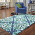 thumbnail image 3 of Style Haven  Martinque Floral Indoor-Outdoor Blue/ Green Area Rug 8'6" x 13' 9' x 12' Outdoor, Indoor Living Room, Patio Rectangle, 3 of 5