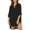 Black, variant on hoksml Women's Workout Tops,Women Sexy Solid Slit Sunscreen Overall Long Sleeve V-Neck With Pocket Tops Blouse