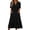 Black, variant on Summer Dresses for Women 2026 V Neck Short Sleeve Smocked Waist Casual Flowy A Line Comfy Midi Dresses with Pockets White L