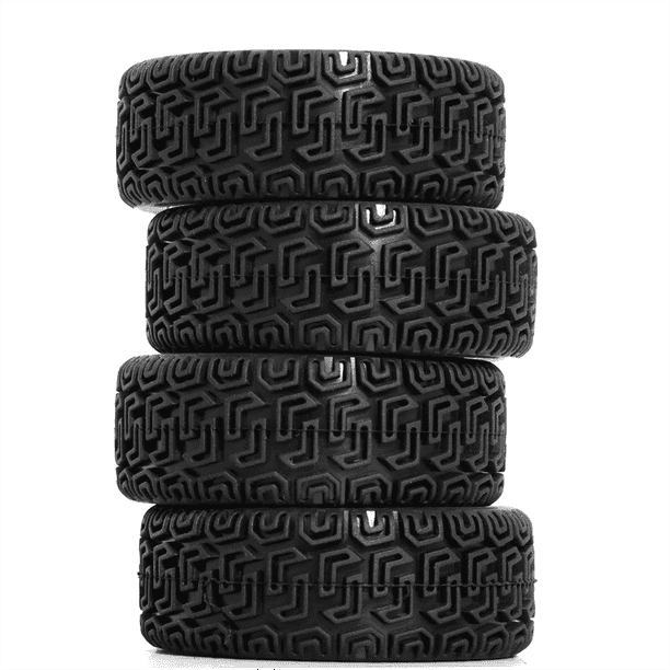 Pneus 1/10 en caoutchouc et plastique pour voiture RC, 4 pièces, pour