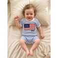 thumbnail image 5 of BemeyourBBs Newborn Baby Boy Girl 4th of July Outfit Summer Clothes Infant Baby Patriot Independent Day Clothes Waffled Stripes Romper Short Sleeve American Flag Embroidery Jumpsuit Bodysuit Playsuit, 5 of 9