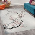 thumbnail image 2 of Nature Decorative Rug, Flowers Buds and Birds with Cherry Branches Style Art Painting Effect, Quality Carpet for Bedroom Dorm and Living Room, 6 Sizes, Rose Dust, by Ambesonne, 2 of 4