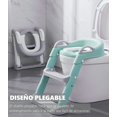 thumbnail image 3 of Asiento de Entrenamiento para Baño con Escalera Antideslizante, Plegable Adaptador WC Reductores, Cojín Blando Extraíble, Altura Regulable Baño Entrenador, 3 of 9