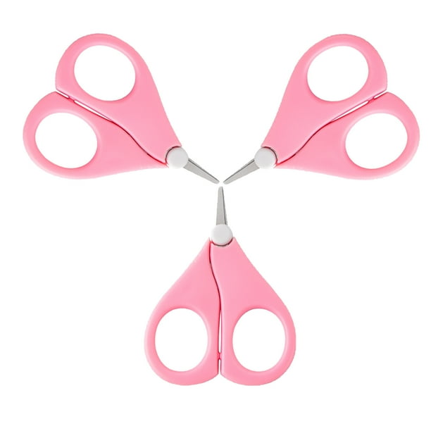 FloreceBien Tijeras de uñas redondas para niños con funda Tijeras de uñas tamaño pequeño Tijeras redondas para niños