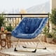 thumbnail image 1 of Yeshouse Sillón plegable extragrande y cómodo, con acento de piel sintética, para leer y relajarse, con estructura de metal, ideal para sala de estar, dormitorio y dormitorios, 1 of 6