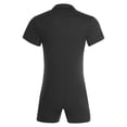 thumbnail image 4 of LiiYii Combinaison à Manches Courtes pour Hommes, Pyjama une Pièce Extensible, Justaucorps de Gym, Col à Revers, Noir TTG, 4 of 6