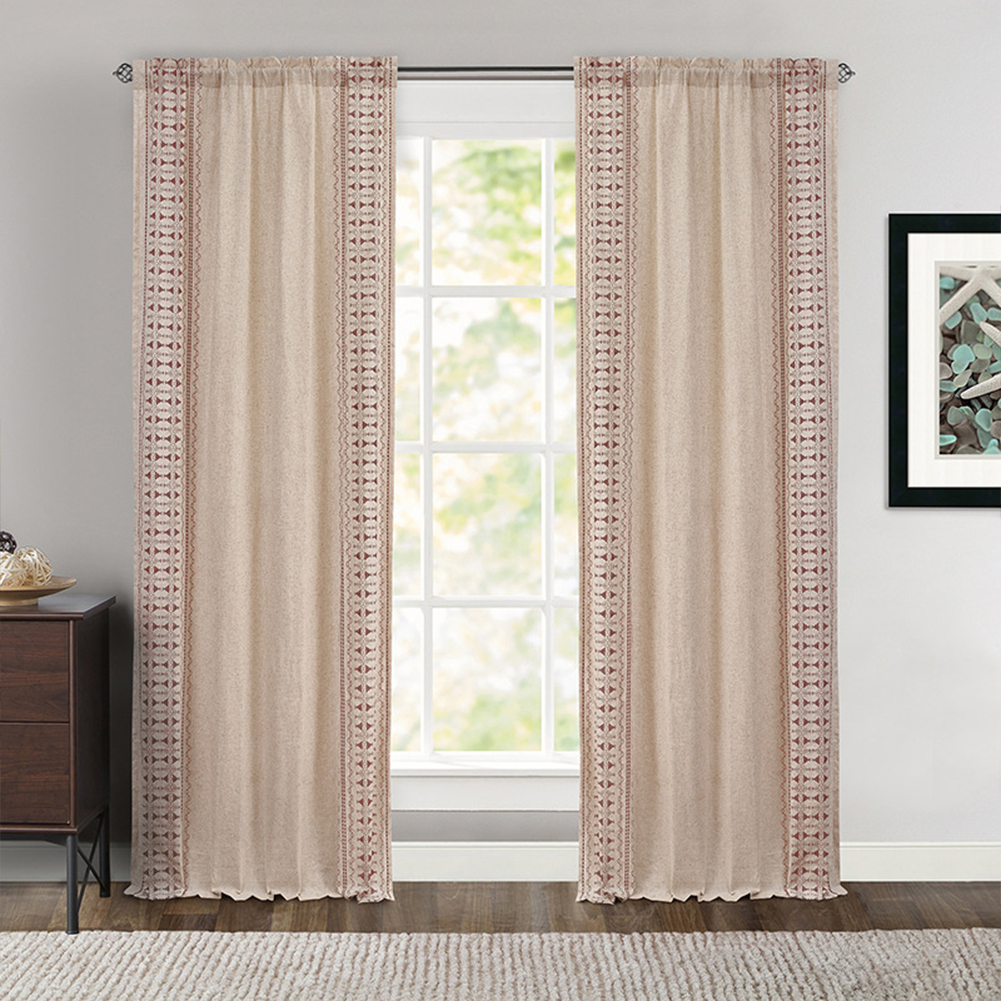Blackout Curtains, Boho National Style Embroidered, Thermal Insulated