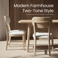 thumbnail image 3 of COLAMY PURA Solid Wood Dining Chair Set of 2 with Fabric Upholstered Seat and Backrest, Modern Farmhouse Kitchen Chair, Wooden Chair with Padded Cushion, Natural, 3 of 11