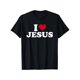 thumbnail image 1 of Cotton Short Sleeve Round Neck Unisex I Love Jesus Print Casual Breathable Oversized Daily Wear Tops Tee T-Shirts For Men Women All Seasons - graphic tees, 1 of 6