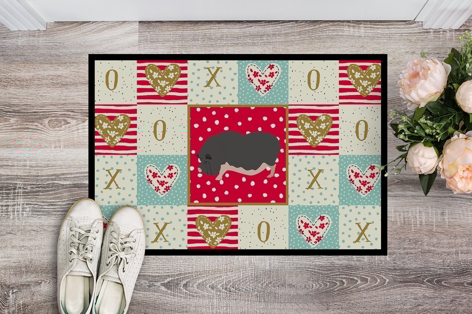 thumbnail image 2 of Caroline's Treasures CK5368MAT Vietnamese Pot-Bellied Pig Love Door Mat, Indoor Rug or Outdoor Welcome Mat 18x27, 2 of 4