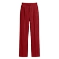 thumbnail image 7 of sdhkgrrt Men Plus Size Elastic Waist Dress Pants with Pockets Solid Office Business Work Casual Straight Leg Pants Regular Fit Breathable Long Palazzo Trousers, Red L, 7 of 7