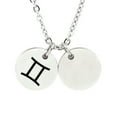 thumbnail image 4 of Personalized Round Constellation Initial Necklace - Engraved Zodiac Symbol Jewelry - Christmas Gift for Her - Stainless Steel - 18" Chain - Silver Gemini, 4 of 8