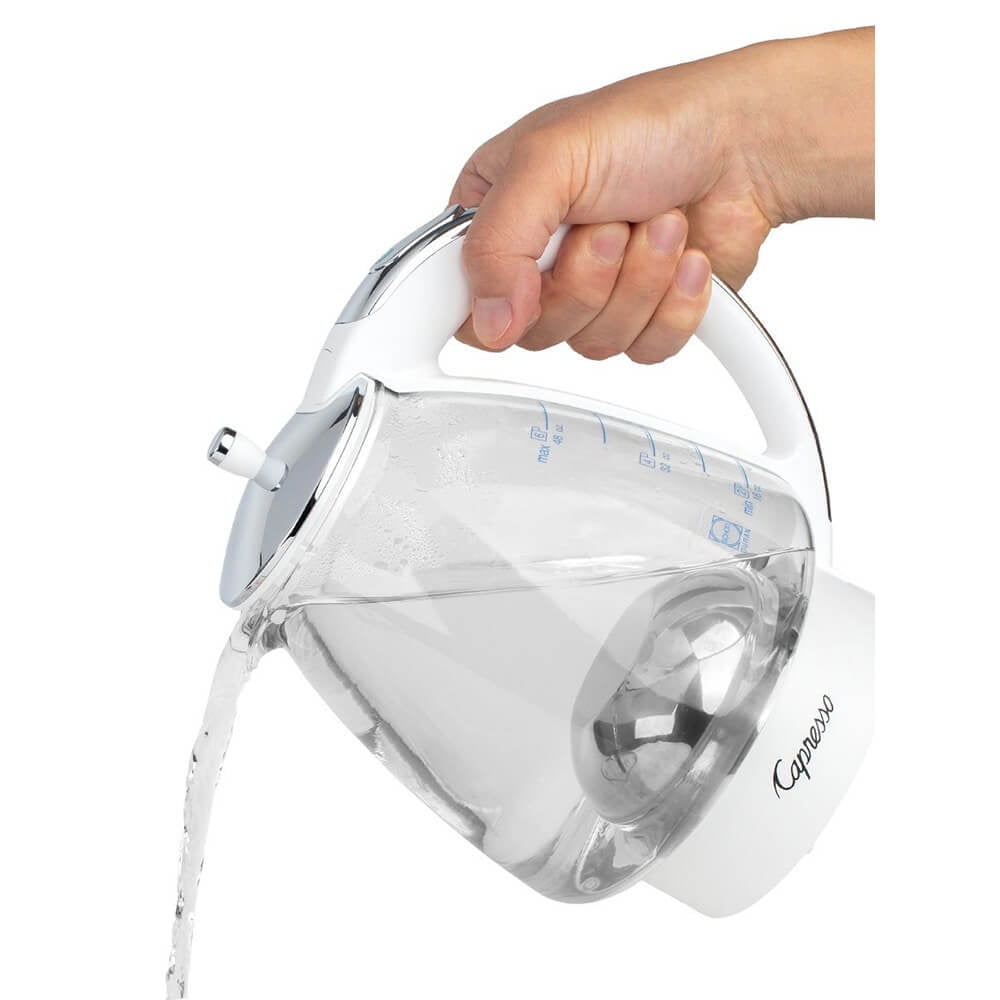 Capresso 24002 H20 White Glass Water Kettle