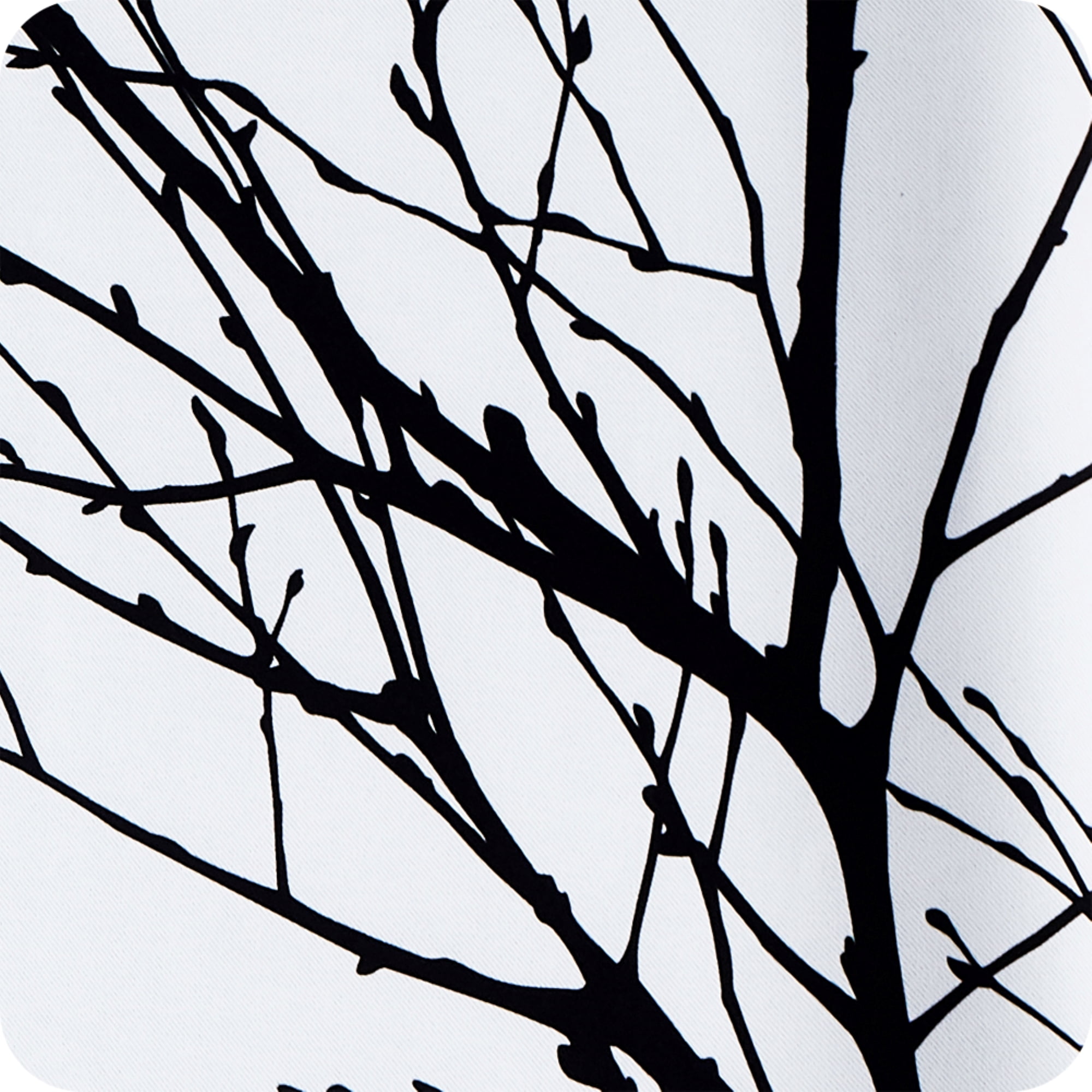 Decoultimatex Shabby Chic Black Modern Tree Branch Curtains Grommet Blackout Curtains, 52 x 84 in