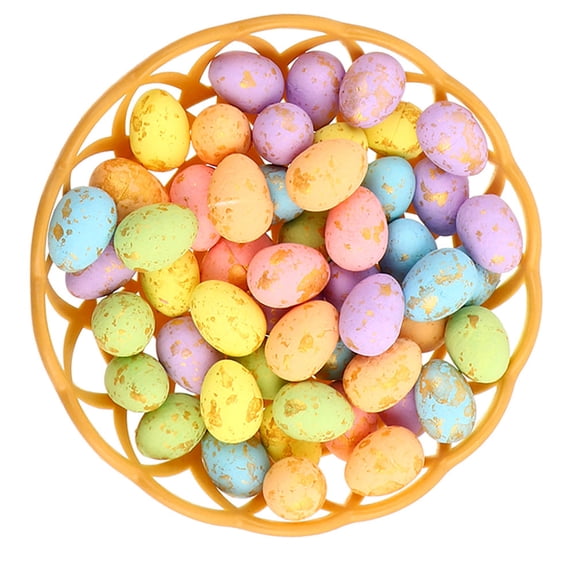WHAMVOX 1 Set of Colorful Easter Eggs Bulk Decorative Foam Easter Eggs Stuffer with Basket