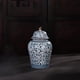 thumbnail image 4 of Jarrón de porcelana azul mandarina y blanca con tapa, esmaltado y pintado a mano. M 165x295 cm, 4 of 9