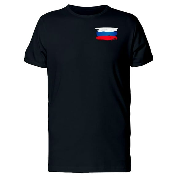 Smartprints Mens Graphic Tee - Grunge Pocket Flag Of Russia - Regular Fit 100% Cotton