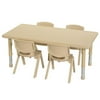 Early Childhood Resources ELR14405P4X16-SD 48in. Rectangular Resin Activity Table with Four 16 in. Chairs - Sand