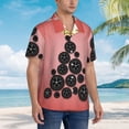 thumbnail image 2 of Lsque Happy New Year3 pattern Hawaiian Shirt for Men, Unisex Summer Beach Casual Short Sleeve Button Down Shirts-Medium, 2 of 9