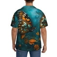 thumbnail image 3 of Vsdgher Elegant Butterfly And Flowers Men's Cuban Shirt, Hawaiian Shirts, Business Casual Button Down Shirts, Short Sleeve Shirt-XX-Large, 3 of 5