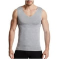 thumbnail image 2 of Mens Tank Tops SummerQiggri Man Solid Color Casual Sports Loose Seamless Elastic V-Neck Tank Top Workout Shirts For Men, 2 of 6