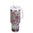 thumbnail image 4 of BZSMCE Tumbler 40oz Insulated Stainless Creative Watercolor Tree Printing Pattern Steel Water Bottles, 4 of 9