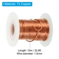 thumbnail image 2 of Unique Bargains Soft Copper Wire, 15Gauge/1.5mm Diameter 10m/32.8ft Spool Pure Copper Wire, 2 of 8